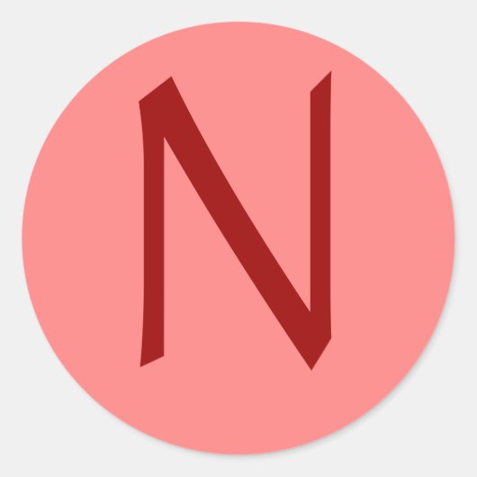 Sticker Rond Lettre N Vin Rose (Devant)