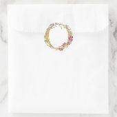 Sticker Rond Lettre O monogramme or avec fleur (Sac)