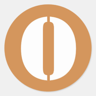 Sticker Rond Lettre O Peru Gold Stencil Alphabet par Janz