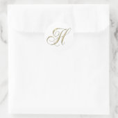 Sticker Rond Lettre or H Monogramme Cadeau initial (Sac)