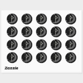 Sticker Rond Lettre P Rune Runogramme Lune géométrique Noir (Feuille)
