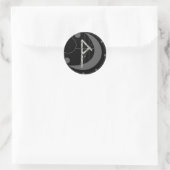 Sticker Rond Lettre P Rune Runogramme Lune géométrique Noir (Sac)
