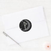 Sticker Rond Lettre P Rune Runogramme Lune géométrique Noir (Enveloppe)