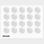 Sticker Rond Lettre P script initial faux argent monogramme fav (Feuille)