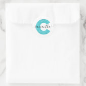 Sticker Rond LETTRE Parties scintillant Turquoise Fille C MONO (Sac)