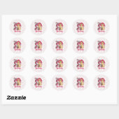 Sticker Rond LETTRE Patchwork Lion rose (Feuille)