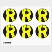 Sticker Rond Lettre R (Feuille)
