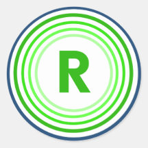 Lettre R - Bleu + Vert