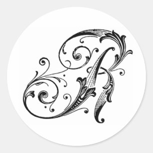 Sticker Rond Lettre R monogramme