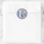 Sticker Rond Lettre R Monogramme Fleur de lis (Sac)