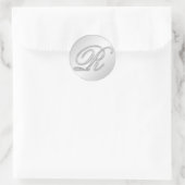 Sticker Rond Lettre R script initial faux argent monogramme fav (Sac)