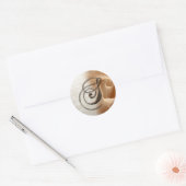 Sticker Rond LETTRE rose MONogramme S Mariage Enveloppe Sceau (Enveloppe)