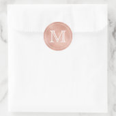 Sticker Rond LETTRE rose OR Dentelle blanche monogramme (Sac)