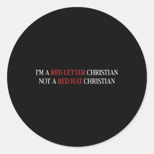 Sticker Rond Lettre Rouge Chrétienne Pas Un Casquette Rouge Chr