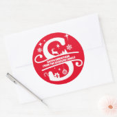 Sticker Rond Lettre S Monogramme Nom de famille initial Salutat (Enveloppe)