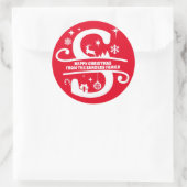 Sticker Rond Lettre S Monogramme Nom de famille initial Salutat (Sac)