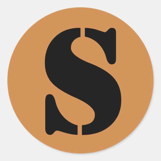 Sticker Rond Lettre S Stencil Alphabet par Janz Pérou Gold (Devant)