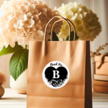 Lettre simple B Coeur Foliage Mariage Merci