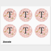 Sticker Rond Lettre T (Feuille)