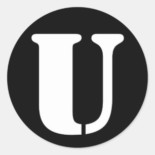 Sticker Rond Lettre U Alphabet au crayon par Janz Black