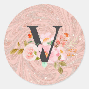Sticker Rond Lettre V