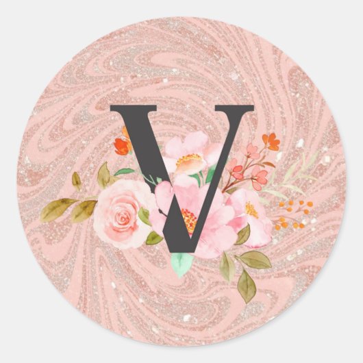 Sticker Rond Lettre V (Devant)