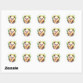 Sticker Rond Lettre V Anime Panda (Feuille)