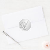 Sticker Rond Lettre V script initial faux argent monogramme fav (Enveloppe)