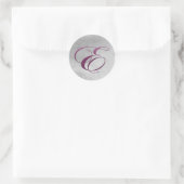 Sticker Rond Lettre violette E Monogramme (Sac)