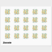 Sticker Rond Lettre W Monogramme (Feuille)