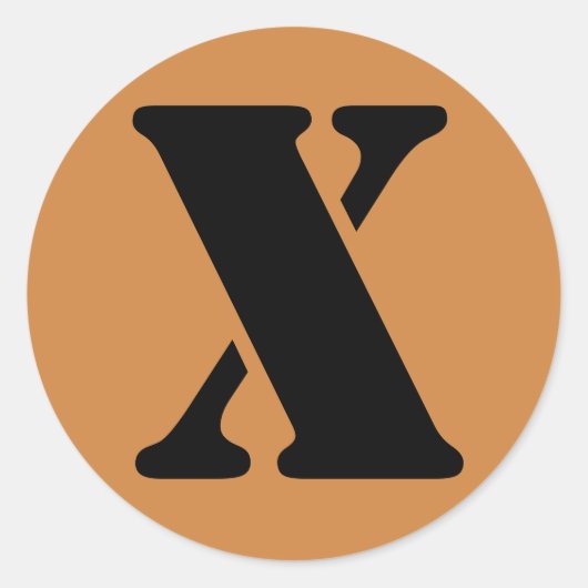 Sticker Rond Lettre X Stencil Alphabet par Janz Pérou Gold (Devant)