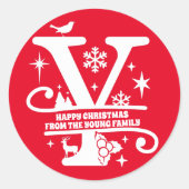 Sticker Rond Lettre Y Monogramme Nom de famille initial Salutat (Devant)