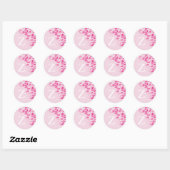 Sticker Rond Lettre Z Monogramme Mariage rose Enveloppe (Feuille)