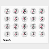 Sticker Rond LETTRE ZÉBÉ Z Pink Filles (Feuille)