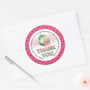 Sticker Rond Lettres Balloon personnalisées Watermelon Annivers