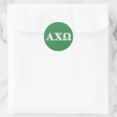 Sticker Rond Lettres blanches et vertes d'Alphi Chi Omega (Sac)