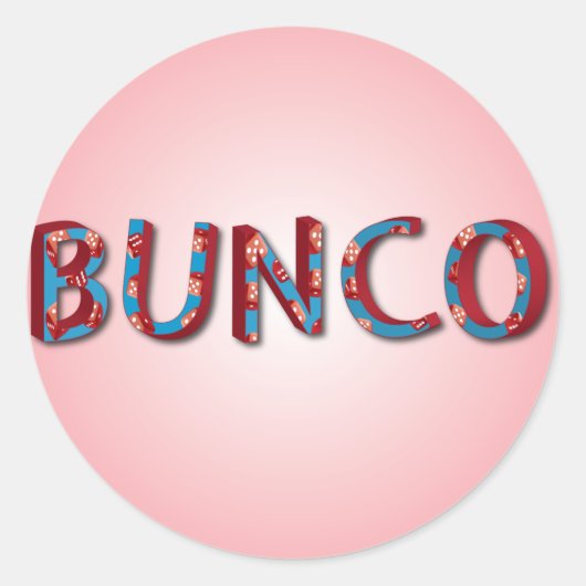 Sticker Rond Lettres Bunco avec dés bunco (Devant)