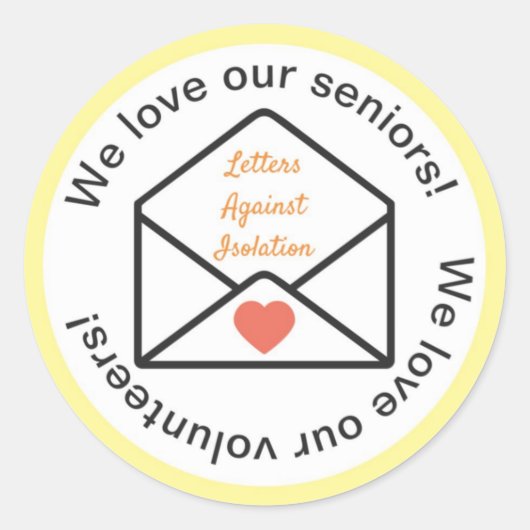 Sticker Rond Lettres contre l'isolement (Devant)
