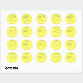 Sticker Rond Lettres cursives (Feuille)