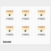 Sticker Rond Lettres de design Motif rétro Paw Pride (Feuille)