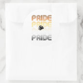 Sticker Rond Lettres de design Motif rétro Paw Pride (Sac)