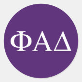 Sticker Rond Lettres grecques Phi Alpha Delta (Devant)