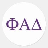 Sticker Rond Lettres grecques Phi Alpha Delta (Devant)