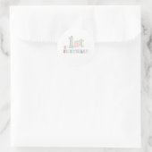 Sticker Rond Lettres Pastel 1er Anniversaire (Sac)