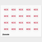 Sticker Rond Lettres Phi Sigma Kappa (Feuille)