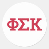 Sticker Rond Lettres Phi Sigma Kappa (Devant)