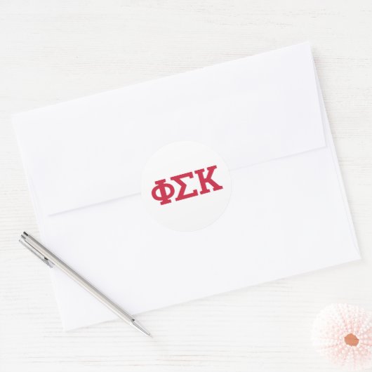 Sticker Rond Lettres Phi Sigma Kappa (Enveloppe)