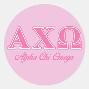Sticker Rond Lettres roses Alpha Chi Omega