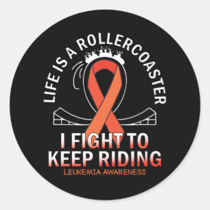 Sticker Rond Leucémie cancer conscience ruban orange