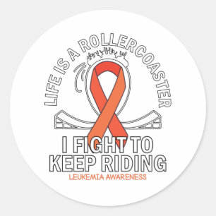 Sticker Rond Leucémie cancer conscience ruban orange